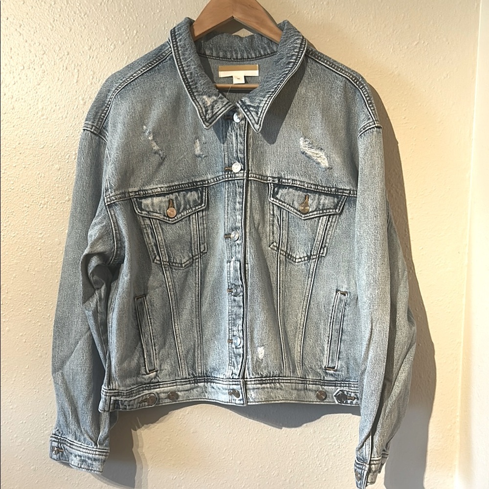 NWT Maurices Oversized Crop Jean Jacket